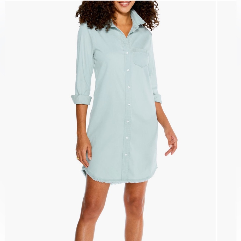 NIC+ZOE Denim Day Shirtdress | Size L | Pale Denim